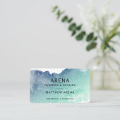 青モダングラデーション緑の画家 名刺 (スタンド正面)