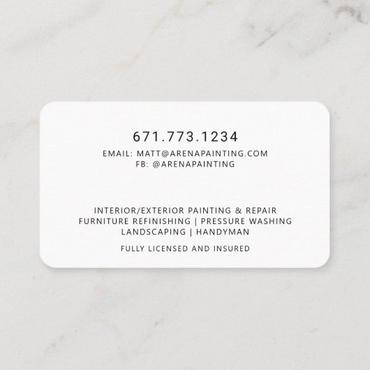 青モダングラデーション緑の画家 名刺 (裏面)