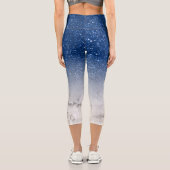 青モダングリッターは白グラデーションい大理石を輝かせる カプリレギンス (裏面)