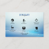 青モダングリッタージュエリー気に 名刺 (正面)