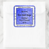 青モダングリッター星きらめく製品ラベル スクエアシール (バッグ)