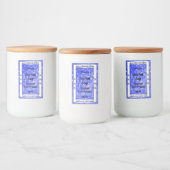 青モダングリッター星きらめく製品ラベル フードラベル (ボトル)