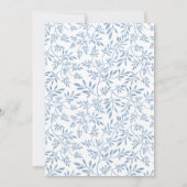 青モダングリッター葉トレンディーの赤ちゃんシャワー 招待状 (裏面)