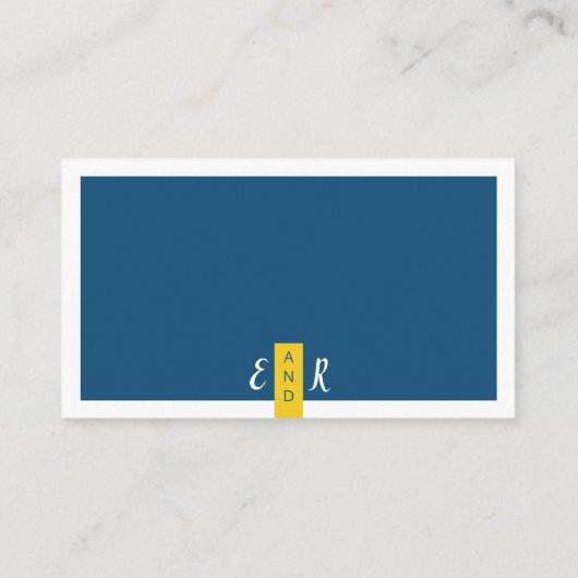 青モダンコンテンポラリー黄の結婚webサイト エンクロージャーカード (裏面)