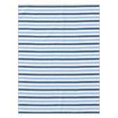 青モダンシンプルと白の二色のトナストライプのー テーブルクロス (正面)