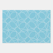 青モダンシンプルのパターン ラッピングペーパーシート (正面3)