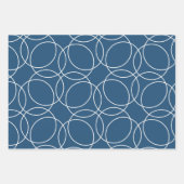 青モダンシンプルのパターン ラッピングペーパーシート (正面2)