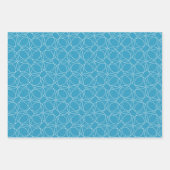 青モダンシンプルのパターン ラッピングペーパーシート (正面)