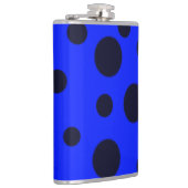 青モダンシンプル模様の黒い水玉模様 フラスク (右)