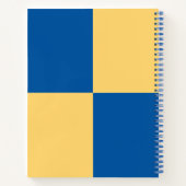 青モダンスタイリッシュと黄市松模様に色 ノートブック (裏面)