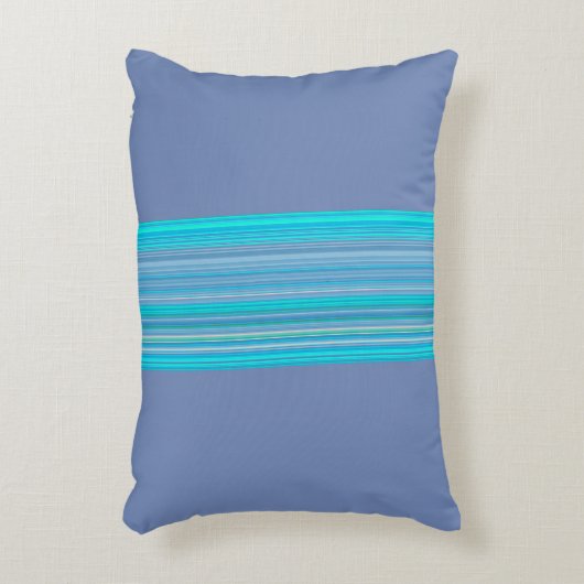 青モダンスタイリッシュストライプの模様 アクセントクッション (正面(垂直))