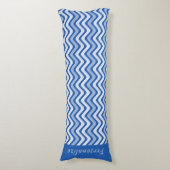 青モダンスタイリッシュ波パーソナライズされた層 ボディピロー (正面縦)