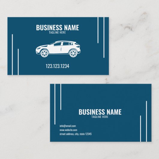 青モダンスタイリッシュ色の移動式洗車と詳細 名刺 (正面/裏面)