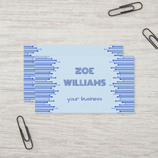 青モダンストライプのパター淡い色のンパーソナライズされた 名刺