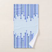 青モダンストライプのパタ淡い色のーン バスタオルセット (ハンドタオル)