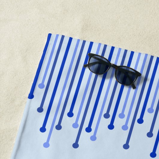 青モダンストライプのパタ淡い色のーン ビーチタオル (インサイチュ)