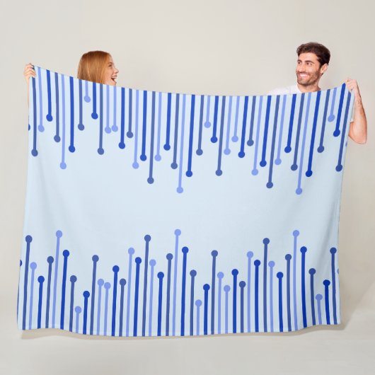 青モダンストライプのパタ淡い色のーン フリースブランケット (インサイチュ)