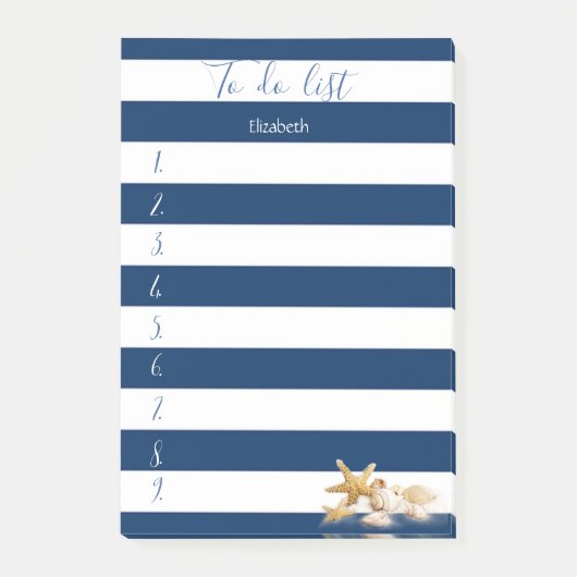 青モダンストライプの、貝殻、一覧へ ポストイット (正面)