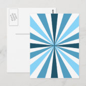 青モダンストライプ色 ポストカード (正面/裏面)