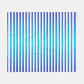 青モダンターコイズグラデーションストライプ フリースブランケット (正面(横))