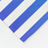 青モダンターコイズグラデーションストライプ フリースブランケット (角)