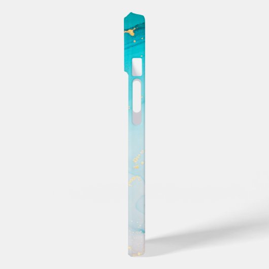 青モダンティール(緑がかった色)抽象芸術パーソナライズされた Case-Mate iPhoneケース (裏面 / 左)