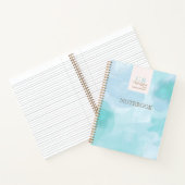 青モダンティール(緑がかった色)水彩事業 ノートブック (内部)
