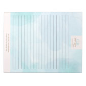 青モダンティール(緑がかった色)水色 ノートパッド (正面)