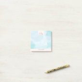 青モダンティール（緑がかった色）水色 ポストイット (デスク上)