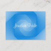 青モダンテンプレート手書きスクリプト名 名刺 (正面)