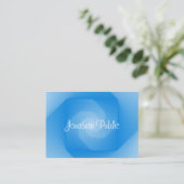 青モダンテンプレート手書きスクリプト名 名刺 (スタンド正面)