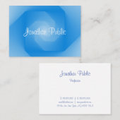 青モダンテンプレート手書きスクリプト名 名刺 (正面/裏面)