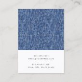 青モダンデニム模様イヤリングカード 名刺 (裏面)