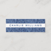 青モダンデニム模様プロフェッショナル スキニー名刺 (正面)