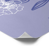 青モダントレンディーフローラ抽象芸術芸術的ポスター ポスター (角)