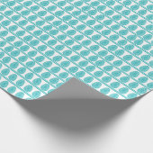 青モダンハッピーイースター卵パターン ラッピングペーパー (角)