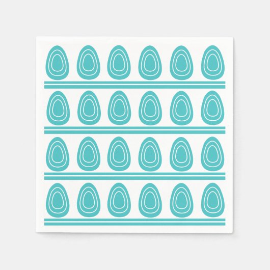青モダンハッピーイースター卵パーティー スタンダードカクテルナプキン (正面)