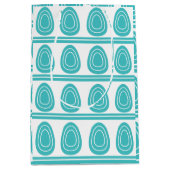 青モダンハッピーイースター卵 ミディアムペーパーバッグ (正面)