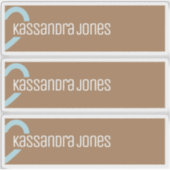 青モダンハートシェイプヴィンテージ茶色ハーフハート シール (正面)