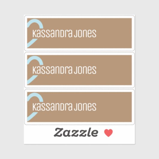 青モダンハートシェイプヴィンテージ茶色ハーフハート シール (シート)