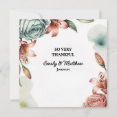 青モダンバラデザイナサンキューカード サンキューカード (正面)