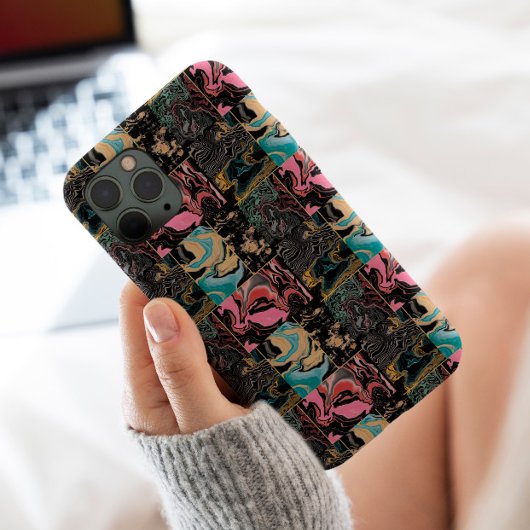 青モダンバラ金ゴールドインク大理石の美学 Case-Mate iPhoneケース