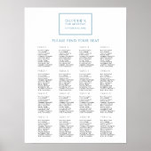 青モダンバー（ユダヤ教の）バル・ミツバー座席表ポスター ポスター (正面)