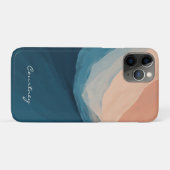 青モダンパーソナライズされたで名前を追加 Case-Mate iPhoneケース (裏面(横))