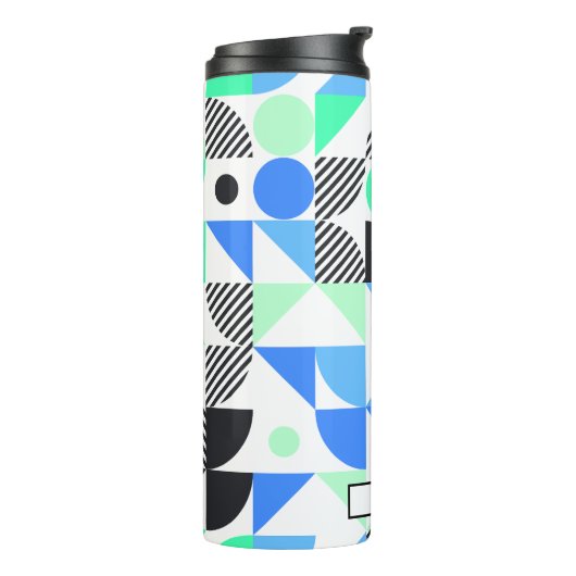 青モダンパーソナライズされたミントグリーン幾何学模様 タンブラー (回転左)