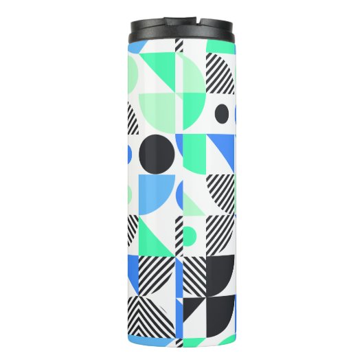 青モダンパーソナライズされたミントグリーン幾何学模様 タンブラー (裏面)