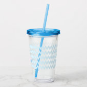 青モダンパーソナライズされた模様モノグラムエレガント アクリルタンブラー (裏面)