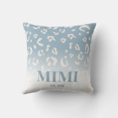 青モダンヒョウ型ミミパーソナライズされたミ クッション (裏面)