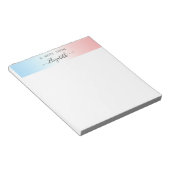 青モダンピンク白グラデーション黒スクリプト名 ノートパッド (アングル)