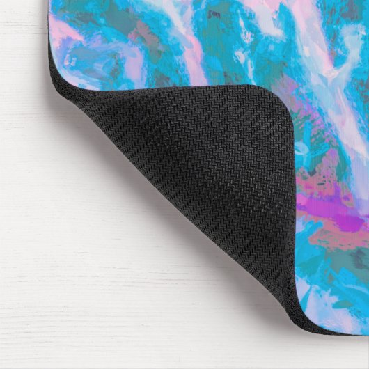 青モダンピンク白抽象芸術水色 マウスパッド (コーナー)